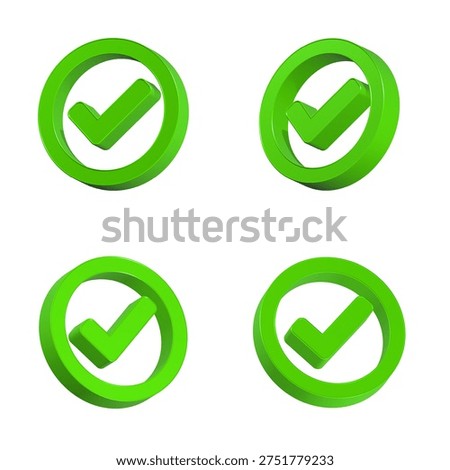 checkmark icon 3d rendering, approve, agree symbol