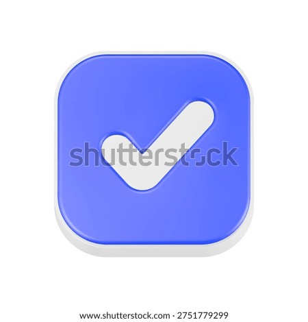 checkmark icon 3d rendering, approve, agree symbol