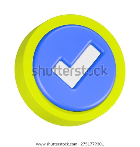 checkmark icon 3d rendering, approve, agree symbol