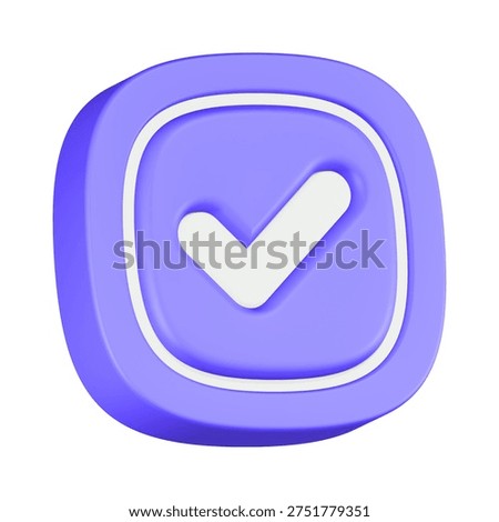 checkmark icon 3d rendering, approve, agree symbol