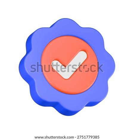 checkmark icon 3d rendering, approve, agree symbol