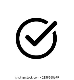 Checkmark right icon. black checklist design. Checkmark icon for business, office, poster and web design and symbol