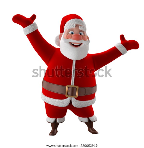 Cheerful 3d Model Santa Claus Happy Stock Illustration 220053919 ...