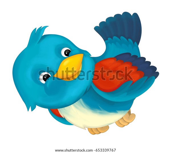 Cheerful Cartoon Blue Bird Illustration Children Stock Illustration ...