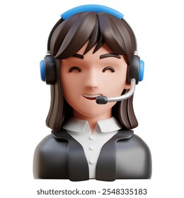 A Cheerful Customer Service Representative with Headset and Friendly Smile in a Modern Design - Powered by Shutterstock