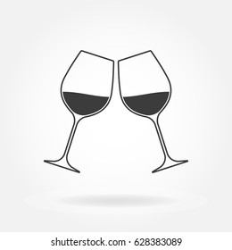 乾杯のアイコン ワイングラス2つ ベクターイラスト のベクター画像素材 ロイヤリティフリー Shutterstock