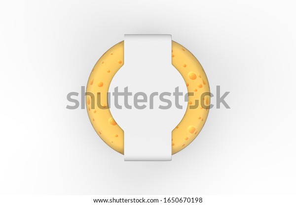 Download Cheese Wheel Label Mockup Template Isolated Stock Illustration 1650670198