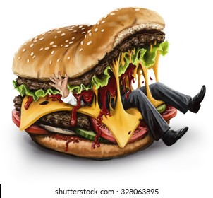 Cheeseburger Eating A Person