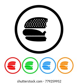 Cheeseburger Icon in Four Color Variations Raster Graphic