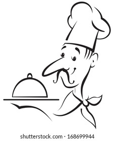 Chef Cook Outline Illustration Stock Illustration 168699944 | Shutterstock