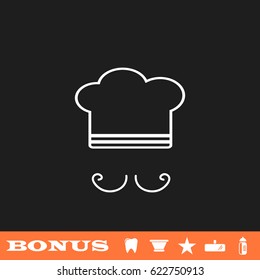 Chef Icon Flat Simple White Pictogram Stock Illustration 622750913 ...