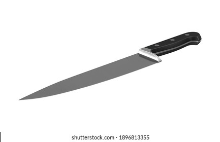 Chefs Knife 3D illustration on white background