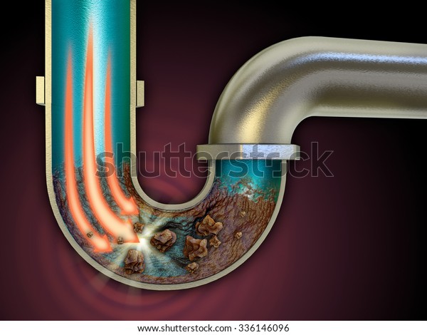 Chemical agent used to unclog some pipes.\
Digital\
illustration.
