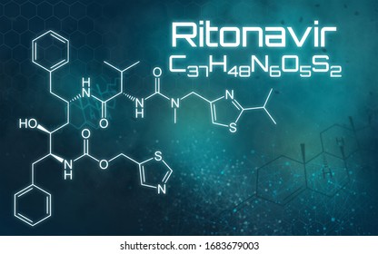 Chemical Formula Of Ritonavir On A Futuristic Background