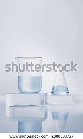 Chemical instruments with biotechnology concept, 3d rendering. 3D illustration.
