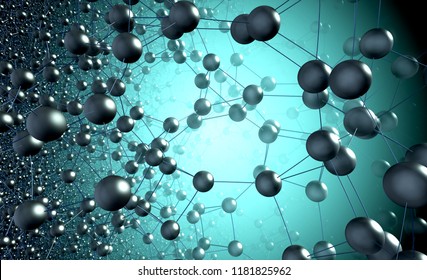 Chemical Structure. Molecules And Chemical Bonds. 3d Illustration