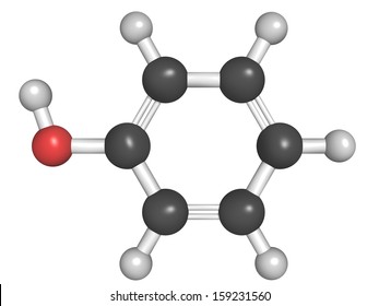 Chemical Structure Of Phenol, An Aromatic Organic Compound