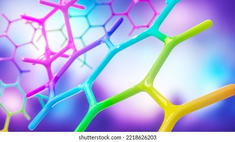 Chemical Substance Structure, Molecule Visualization, Small Molecule Enzyme, Medical Studies Molecular Structures Science Service 3d Rendering