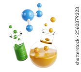 chemistry chemical reaction 3d icon