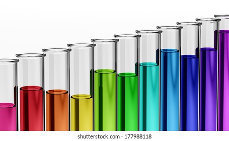 Chemistry Research Test Tube Tools For Experiment, Enzyme, Catalyst, Natural Concepts