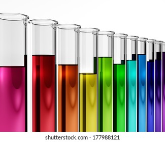 Chemistry Research Test Tube Tools For Experiment, Enzyme, Catalyst, Natural Concepts