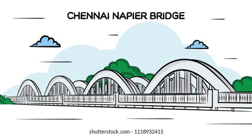 Chennai Napier Bridge Illustration