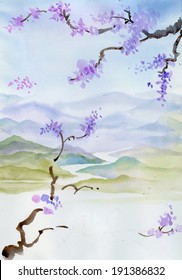 Cherry Blossom Chinese Painting