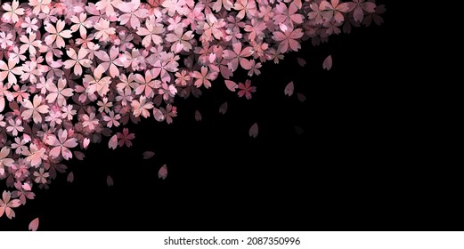 夜桜 和風 のイラスト素材 画像 ベクター画像 Shutterstock