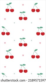 Cherry Heart Patterns Jpg, Red Seamless Cherry, Cherry White Backgrounds, Cherry Wallpaper Love Cards.