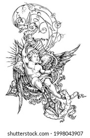 cherub with bow and arrow ornaments 