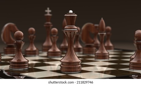 Chess Background - Checkmate. High Resolution 3D Render