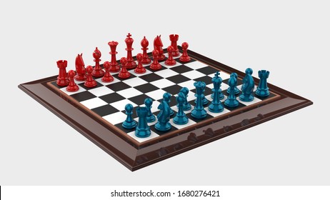 Chess board isolated on background. Ideal for large publications or printing. 3d rendering - illustration