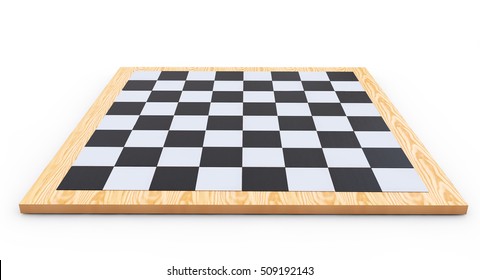 chess board on a white background 3d render
