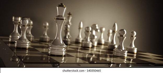 Chess Concept Image - Checkmate. High Resolution 3D Render