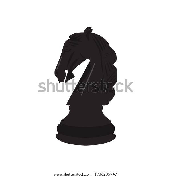 Chess\
horse figurine icon isolated on white\
background