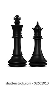 Chess King And Queen Isolated