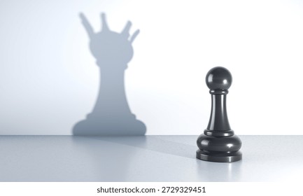 Chess pawn 3d queen shadow
