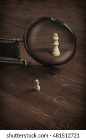 Chess Pawn Looking Into The Mirror And See Himself As A King.