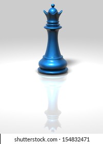 Chess Queen Blue Isolated Illustration