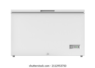 Chest Freezer Isolated On White Background, 3D Illustration