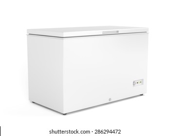 Chest Freezer On White Background