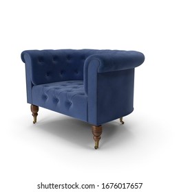 Chesterfield Armchair in Dark Blue