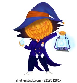 Chibi jack o lantern  without background 