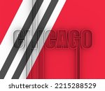 Chicago Blackhawks ice hockey team uniform colors. Template for presentation or infographics. 3D render. 3D Illustration