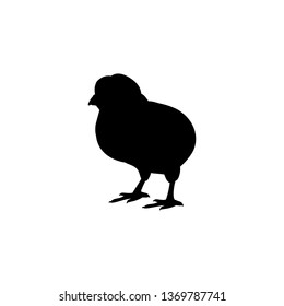 Chick Bird Black Silhouette Animal. JPG Illustration.