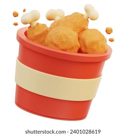 Chicken Fast Food 3D Illustration can be used for web, app, infographic, etc - Powered by Shutterstock