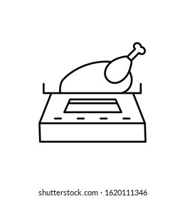 Chicken, libra icon. Simple line, outline batcher icons for ui and ux, website or mobile application - Shutterstock ID 1620111346