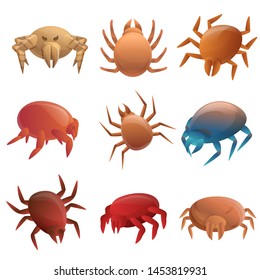 Chiggers Icons Set. Cartoon Set Of Chiggers Icons For Web Design