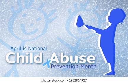 Child Abuse Prevention Month. Celebrate annual in April in United States. Stop child violence. Children protection and safety month. Unity for children. Poster, banner, background. 