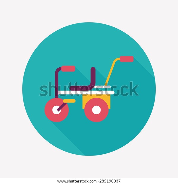 Child bike flat icon with\
long shadow